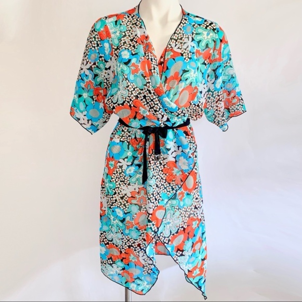 LuLaRoe Shirley Floral Kimono Duster Dress - Picture 1 of 11